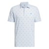 Adidas Ultimate Essence Print Climacool Heren Golfpolo Lichtblauw Blauw