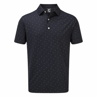 Footjoy Smooth Pique Polo FJ Print Navy