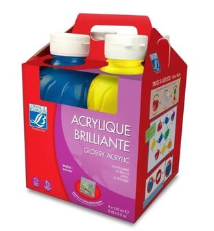 Lefranc&amp;Borgeois Acrylque Brillante 4-delige Verf Set