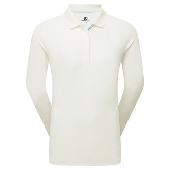 Footjoy ThermoSeries  Langemouw Golfpolo Off White