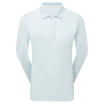 Footjoy ThermoSeries  Langemouw Golfpolo Ice Blue
