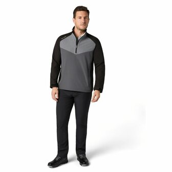 Callaway 1/2 Zip Heren Waterresistant Windproof Jacket Zwart Grijs
