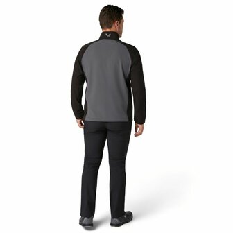 Callaway 1/2 Zip Heren Waterresistant Windproof Jacket Zwart Grijs