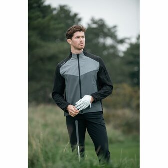 Callaway 1/2 Zip Heren Waterresistant Windproof Jacket Zwart Grijs