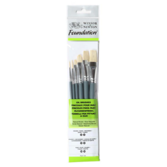 Winsor &amp; Newton Foundation Short Handle Olieverf Kwasten Set van 6