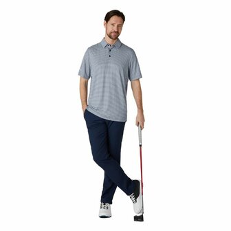 Callaway Heren Golfpolo Tee All Over Print Navy Bright White Maat M