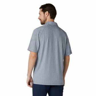 Callaway Heren Golfpolo Tee All Over Print Navy Bright White Maat M