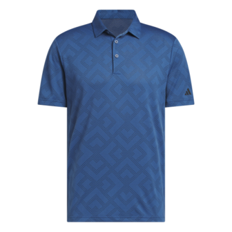 Adidas Ultimate CLSN Jacquard Heren Golfpolo Blauw Zwart