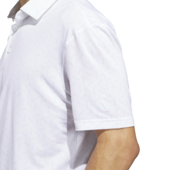 Adidas Ultimate Mesh Printed Heren Golfpolo Wit Blauw