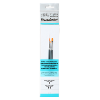 Winsor &amp; Newton Foundation Brush Short Handle - 3 Pack