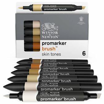 Winsor &amp; Newton Promarker Brush Skin Tones 6-Pack