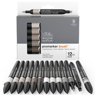 Winsor &amp; Newton Promarker Brush Neutral Tones 12-Pack