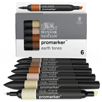 Winsor &amp; Newton Promarker Earth Tones 6-Pack