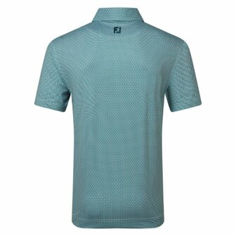 FootJoy Nautical Flag Print Lisle Heren Golfpolo Navy Groen