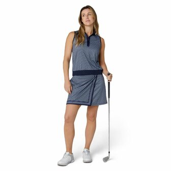 Callaway Premium  Scarf Geo Mouwloze Dames Golfpolo Navy