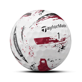 Golfballen Taylormade Speed Soft Ink Wit Rood