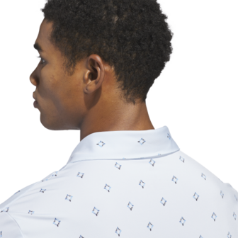 Adidas Ultimate Essence Print Climacool Heren Golfpolo Lichtblauw Blauw