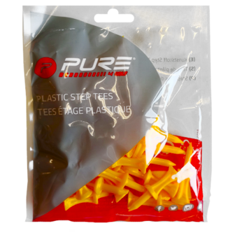 Pure4Golf 30 Plastic Step Tees Geel 43mm