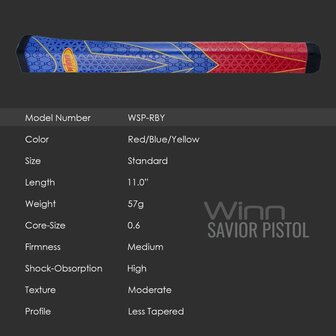 Winn Putter Grip Savier Pistol Lite Rood Geel