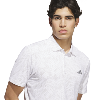 Adidas Ultimate365 Tour Deco Heren Golfpolo Wit Grijs