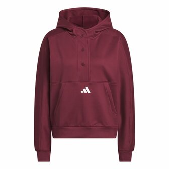 Adidas Beyond The Course Snap Climawarm Loose Hoodie Bordeaux