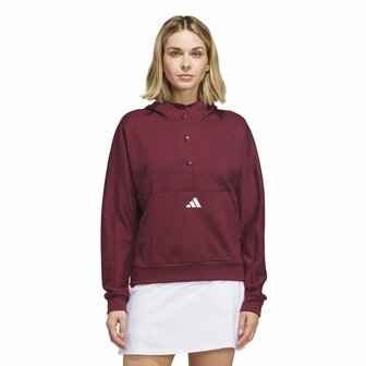 Adidas Beyond The Course Snap Climawarm Loose Hoodie Bordeaux