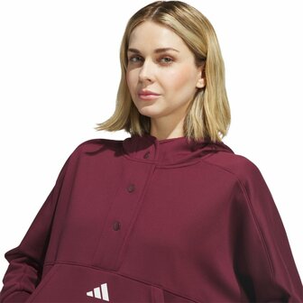 Adidas Beyond The Course Snap Climawarm Loose Hoodie Bordeaux