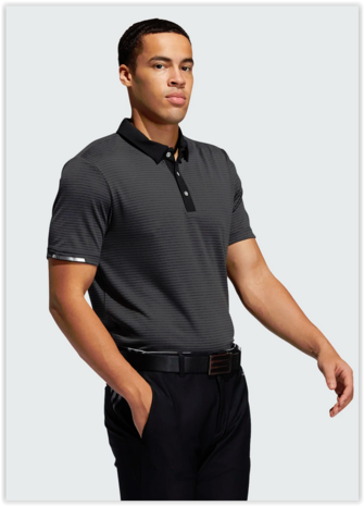 Adidas H.RDY Micro Stripe Polo Shirt Carbon Black