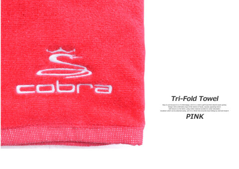 Cobra Tri Fold Golf Handtuch Pink