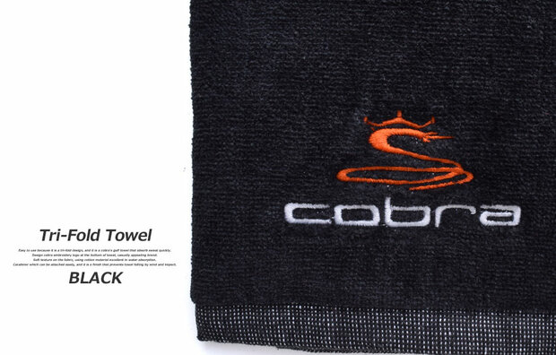 Cobra Tri Fold Golf Handdoek Zwart