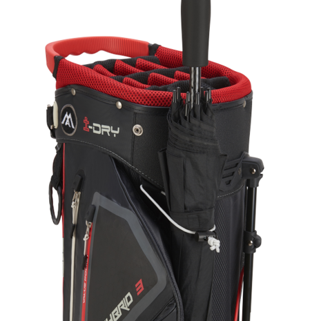 Big Max  Aqua Hybrid 3 Stand Bag Red Black