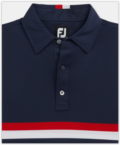 Footjoy Stretch Pique Polo Navy Wit Rood