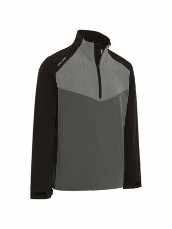 Callaway 1/2 Zip Heren Waterresistant Windproof Jacket Zwart Grijs
