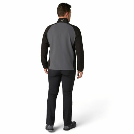 Callaway 1/2 Zip Heren Waterresistant Windproof Jacket Zwart Grijs