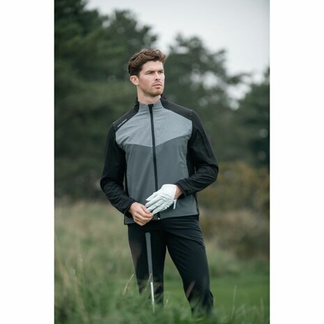 Callaway 1/2 Zip Heren Waterresistant Windproof Jacket Zwart Grijs