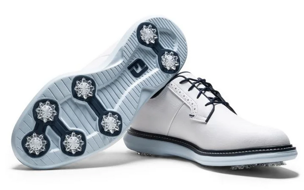 Footjoy Heren Golfschoenen Traditions Wit Sky Blue