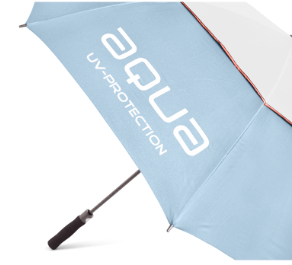 Big Max Aqua UV Golf Paraplu Charcoal IJS Blauw Wit Perzik
