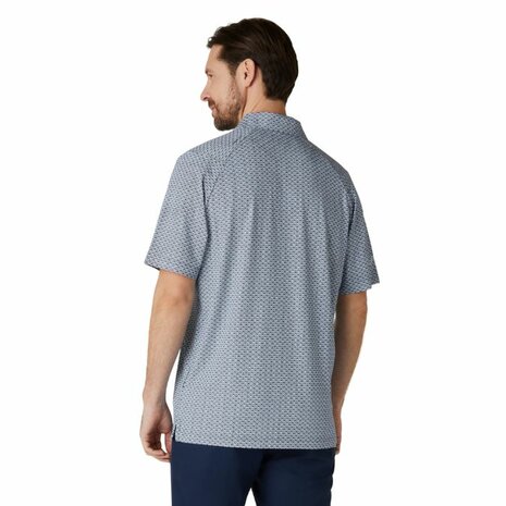 Callaway Heren Golfpolo Tee All Over Print Navy Bright White Maat M