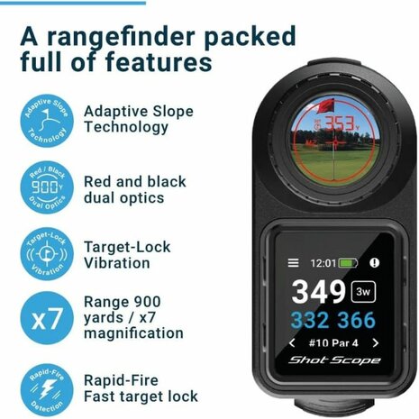 Shot Scope Pro LX Rangefinder + Tracking Set 16