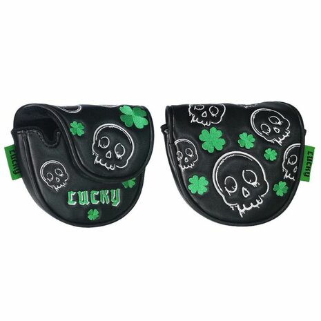 Legend Putter Mallet Headcover Lucky Zwart Groen