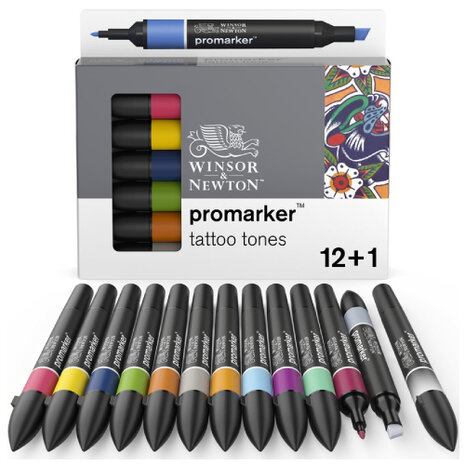 Winsor & Newton Promarker Tattoo Tones 12-pack