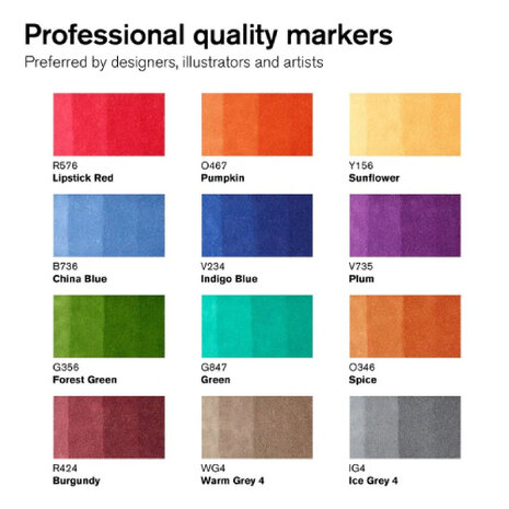 Winsor & Newton Promarker Tattoo Tones 12-pack
