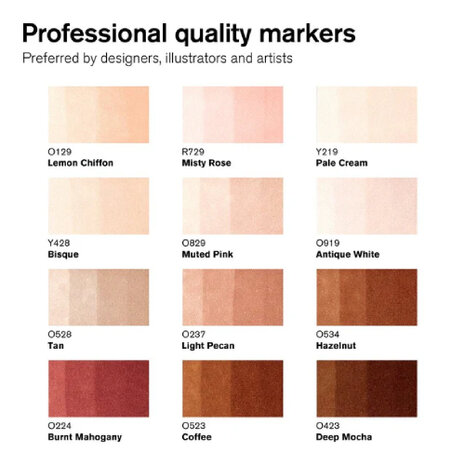 Winsor & Newton Promarker Brush Skin Tones 12-Pack
