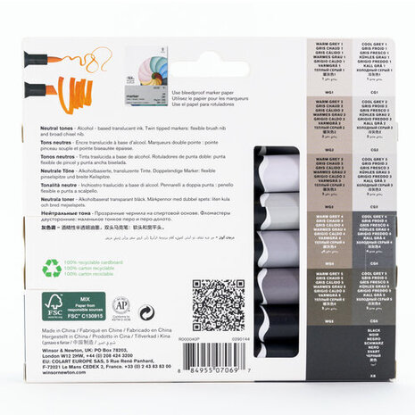 Winsor & Newton Promarker Brush Neutral Tones 12-Pack