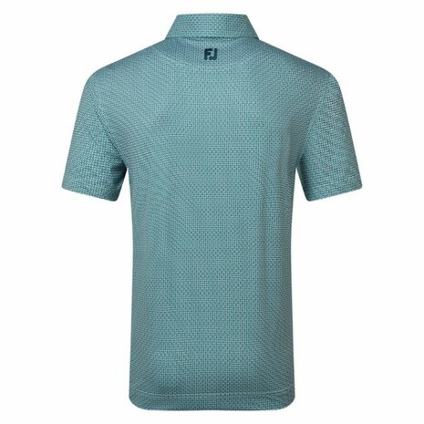 FootJoy Nautical Flag Print Lisle Heren Golfpolo Navy Groen