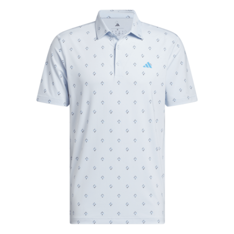 Adidas Ultimate Essence Print Climacool Heren Golfpolo Lichtblauw Blauw