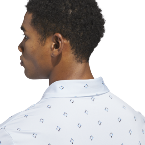 Adidas Ultimate Essence Print Climacool Heren Golfpolo Lichtblauw Blauw