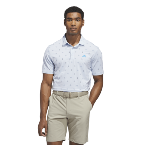 Adidas Ultimate Essence Print Climacool Heren Golfpolo Lichtblauw Blauw