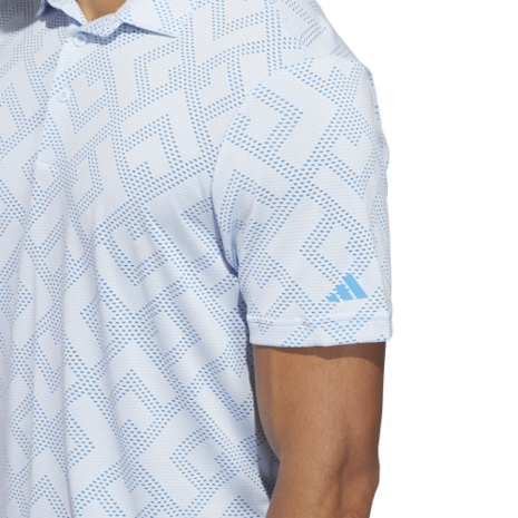 Adidas Ultimate CLSN Jacquard Heren Golfpolo Lichtblauw Blauw