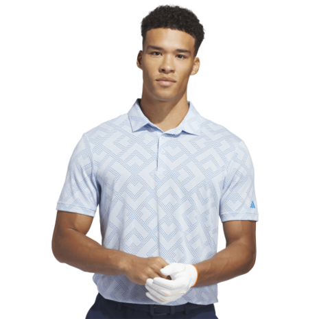 Adidas Ultimate CLSN Jacquard Heren Golfpolo Lichtblauw Blauw